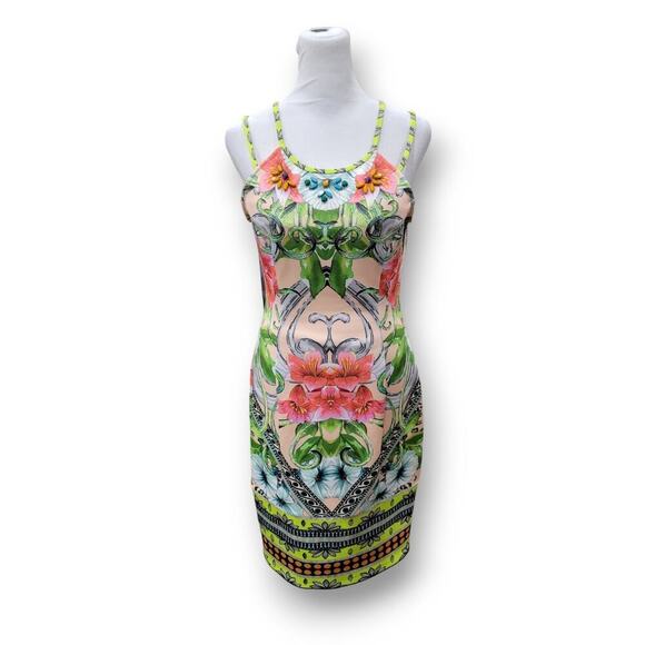 Hale Bob Boho Floral Dress Women's Medium Multicolor Sleeveless Summer Abstract - Picture 1 of 13